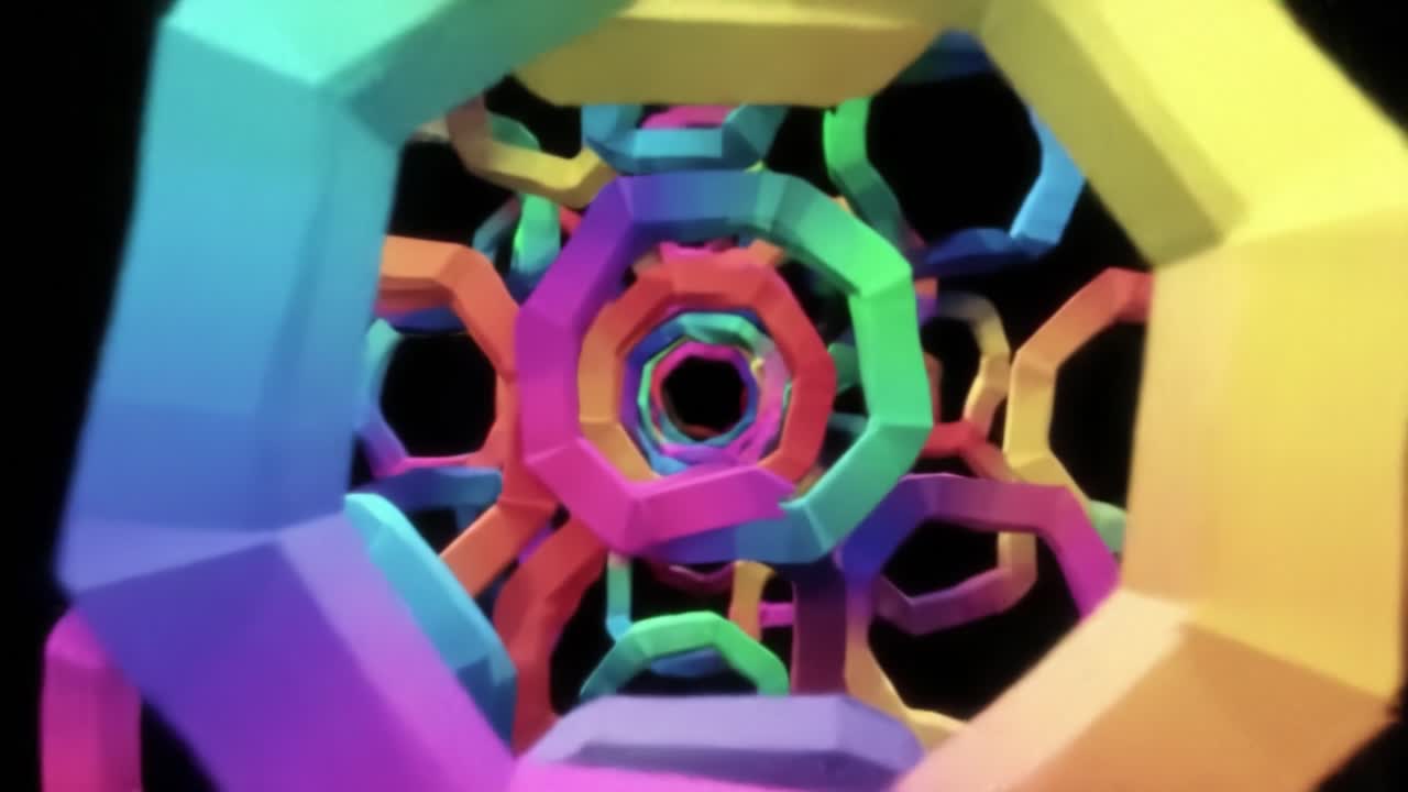 Abstract Colorful Geometric Rings Tunnel