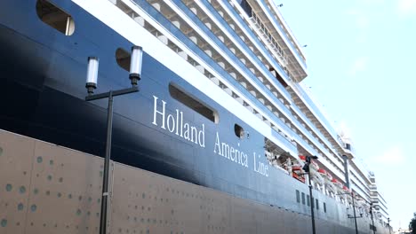 holland america line cruise ship at port