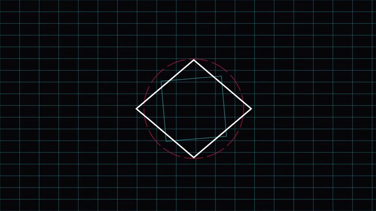 Abstract Geometric Animation of Rotating Squares and Circles