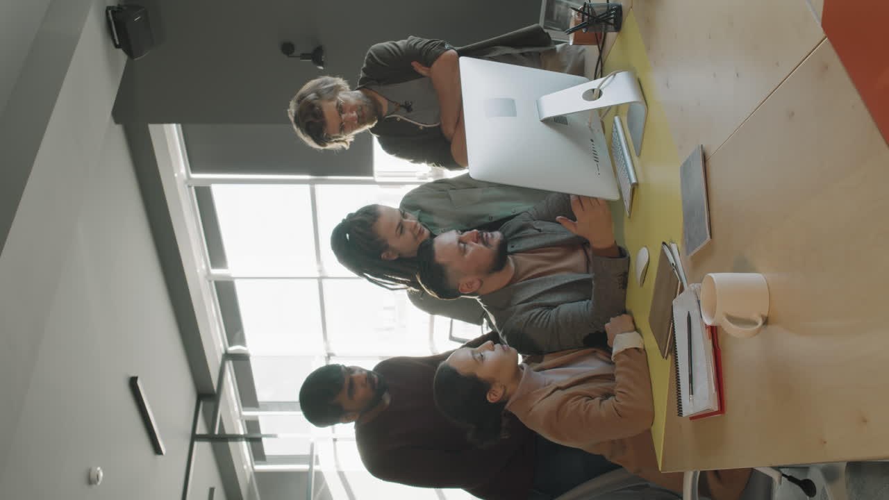 Vertical Shot of Team of Businesspeople in Office