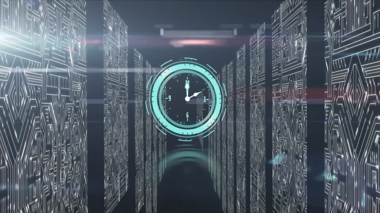 animación de reloj con procesadores de computadora
