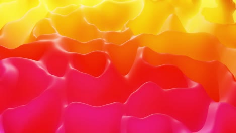 stylish abstract looped background, changing surface of soft translucent material like peach jelly. creative soft bright 3d bg with inner glow for festive events 4k. red orange yellow gradient.