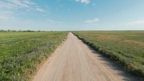 country road through fields