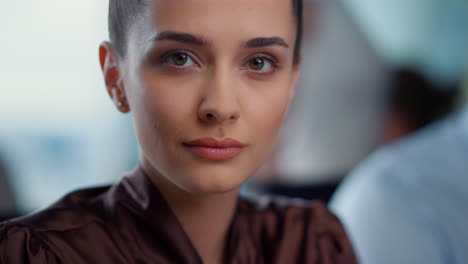 businesswoman with serious face expression. confident employee looking at camera