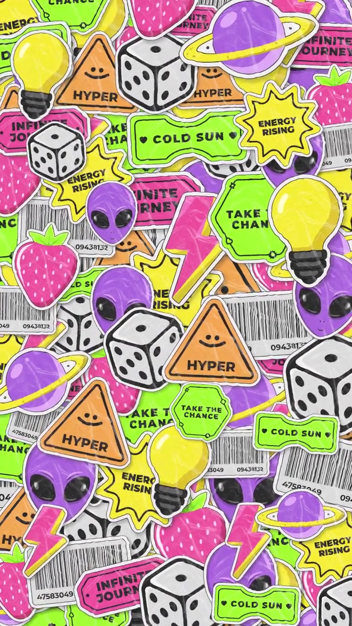 Animazione collage giocosa con sticker