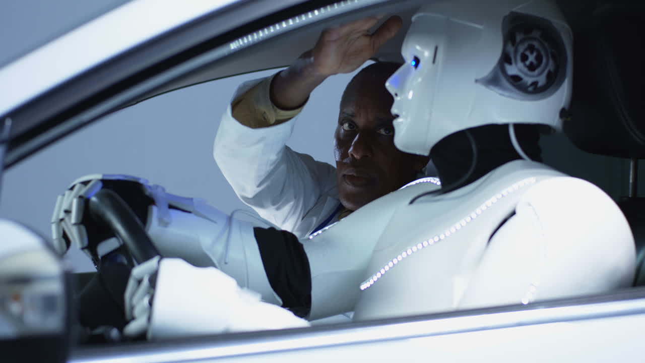 과학자들이 자동차에서 로 운전자를 테스트하고 있습니다.