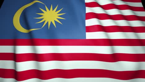 waving realistic malaysia flag background. loop animation