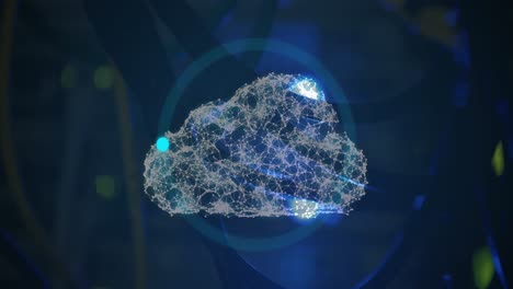animation of loading ring over network of connections