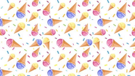ice cream cones on changing backgrounds