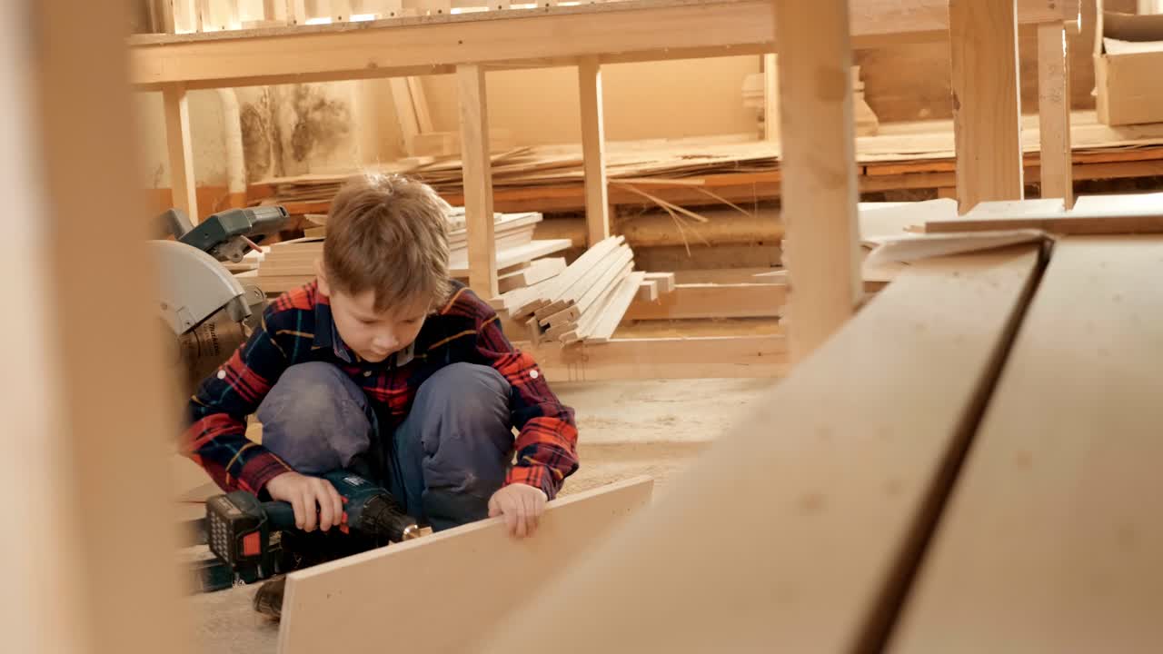 Boy Learning Woodworking