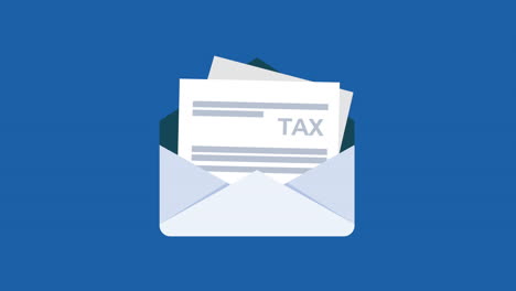 tax day animation with document in envelope