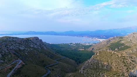 mallorca mountainous terrain, coastal scenery, travel routes, aerial