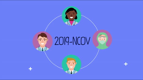 medical staff with covid19 animation