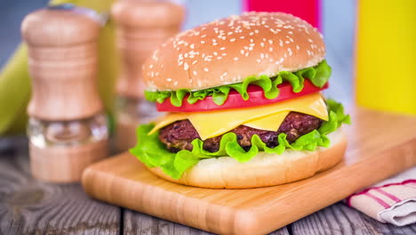 hamburguesa sabrosa y apetitosa hamburguesa con queso