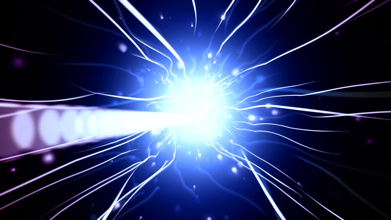 파란색 구부러진 줄무와 입자