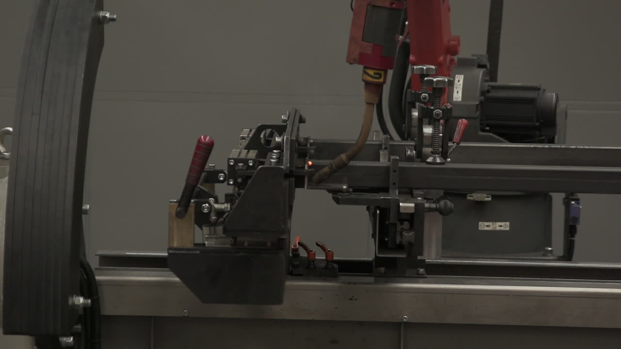 Welding Machine Operating, Sparks Flying, Slow Motion