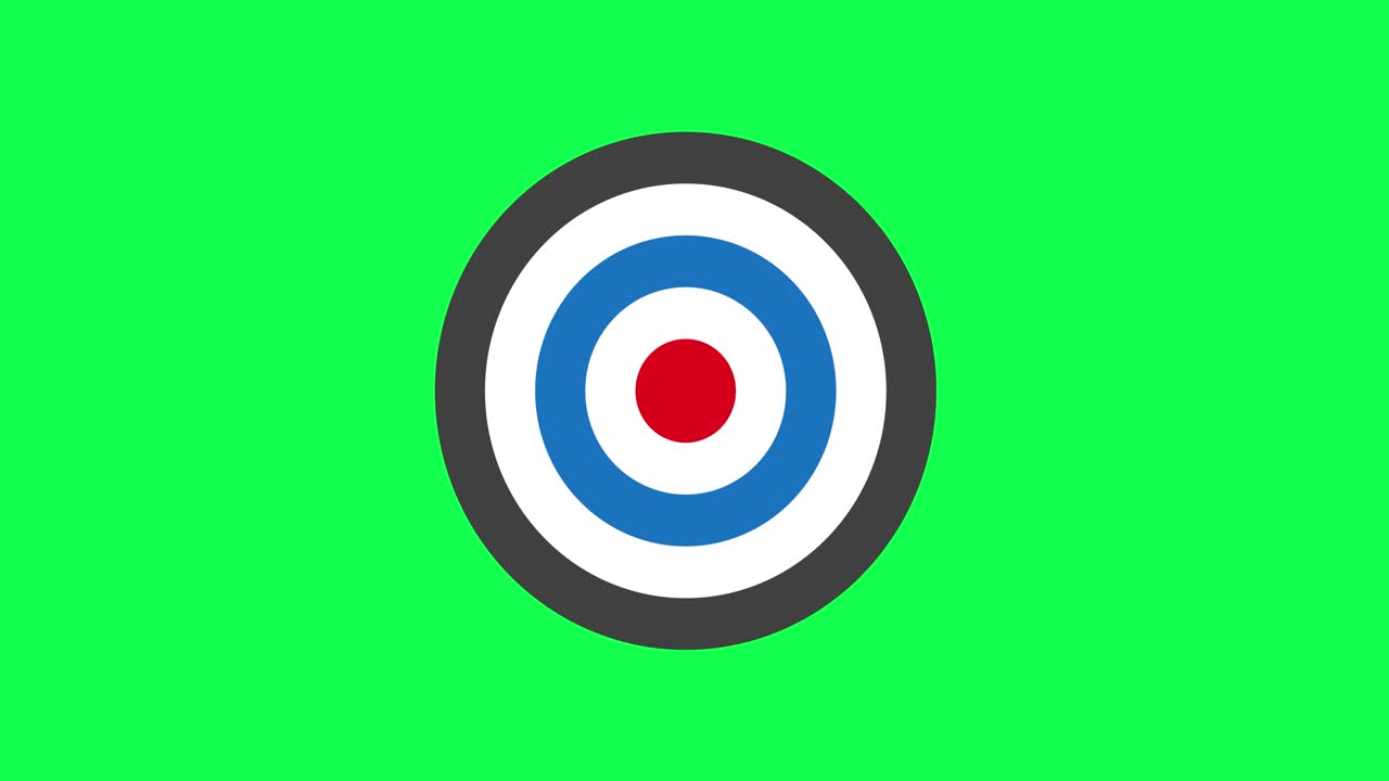 la flecha golpeando el objetivo animación de video bullseye. concepto de negocio de éxito. objetivo golpear objetivo perfecto logro animado.