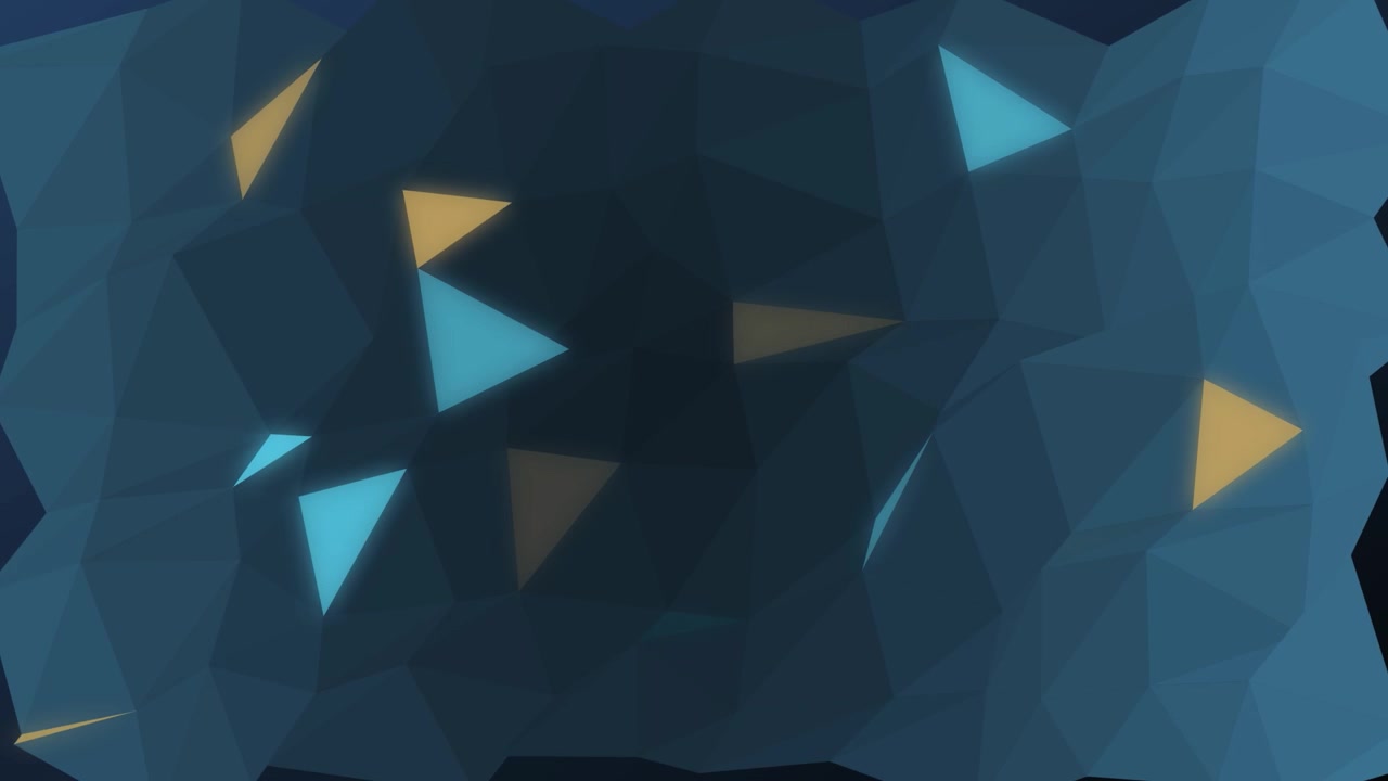Abstract Geometric Background with Pulsing Blue and Yellow Triangles