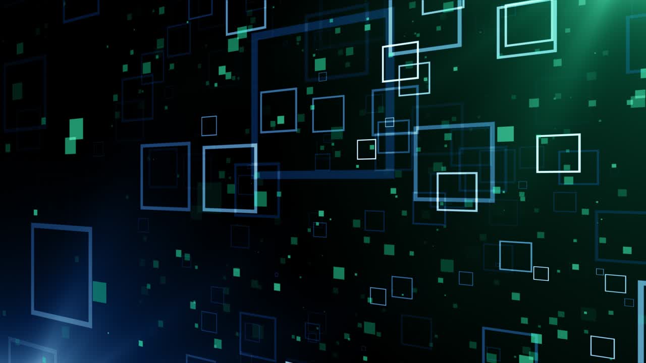 partículas azul verde evento juego tráiler títulos escenario de concierto cinematográfico bucle de fondo