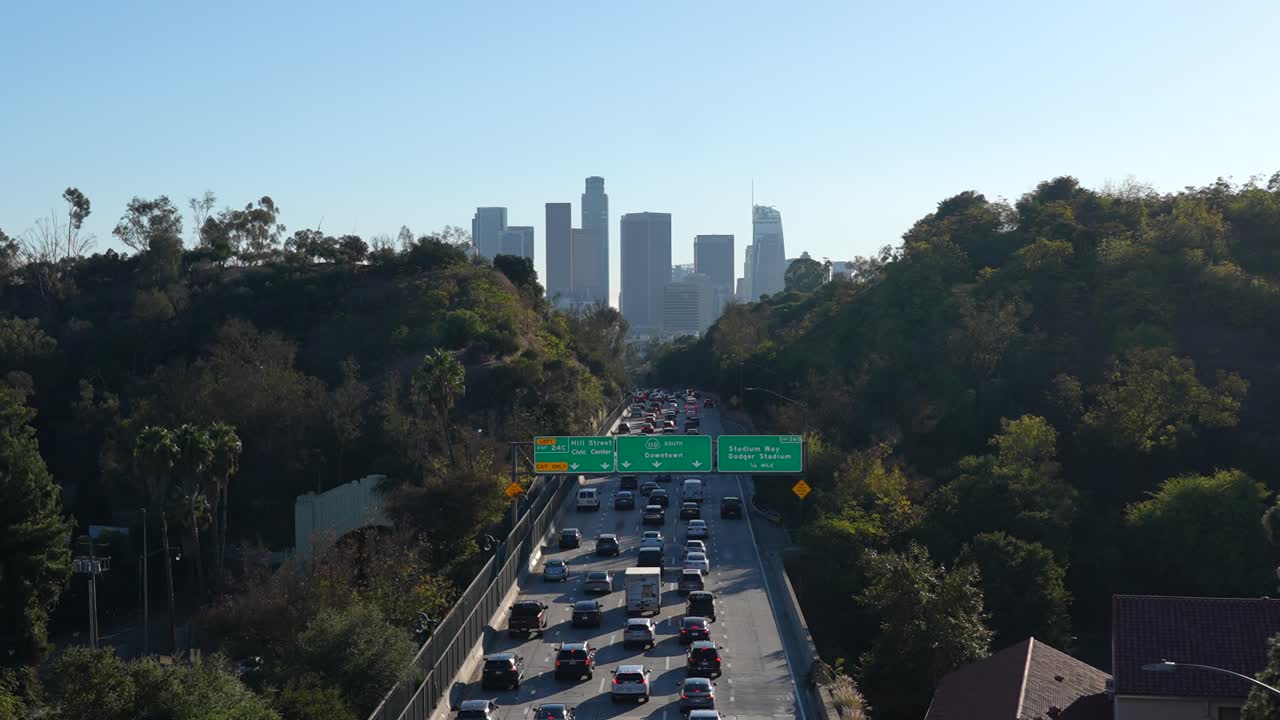 Downtown Los Angeles 110 Freeway Arroyo Seco Parkway View