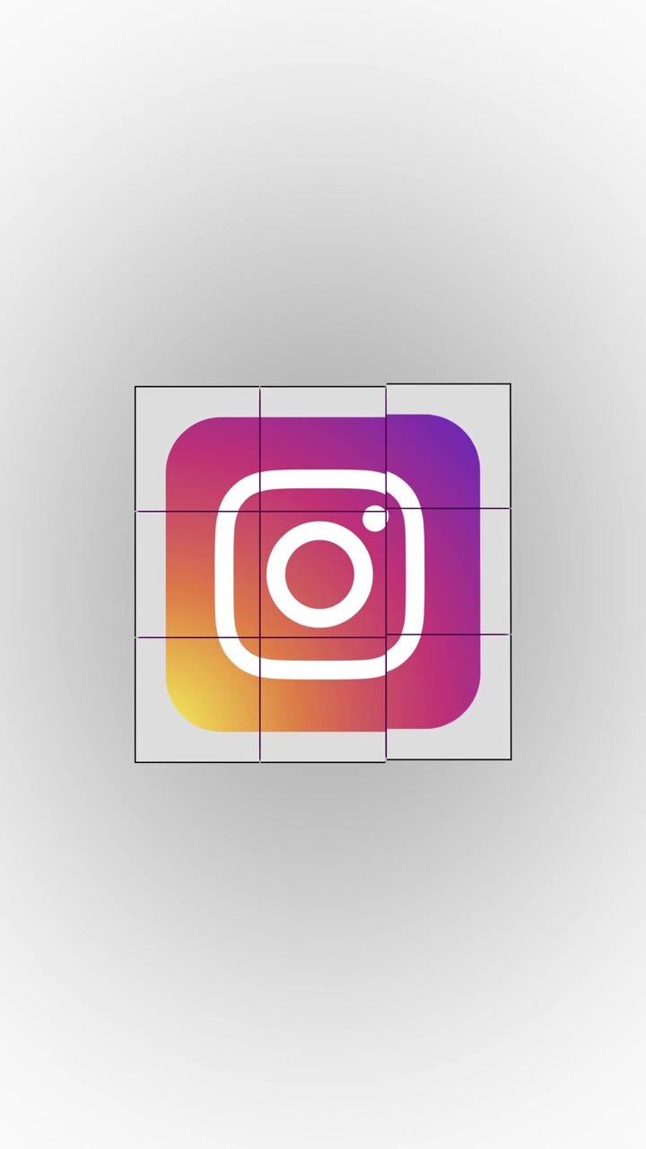Animasi 3D Rubik's Cube yang berubah menjadi logo Instagram