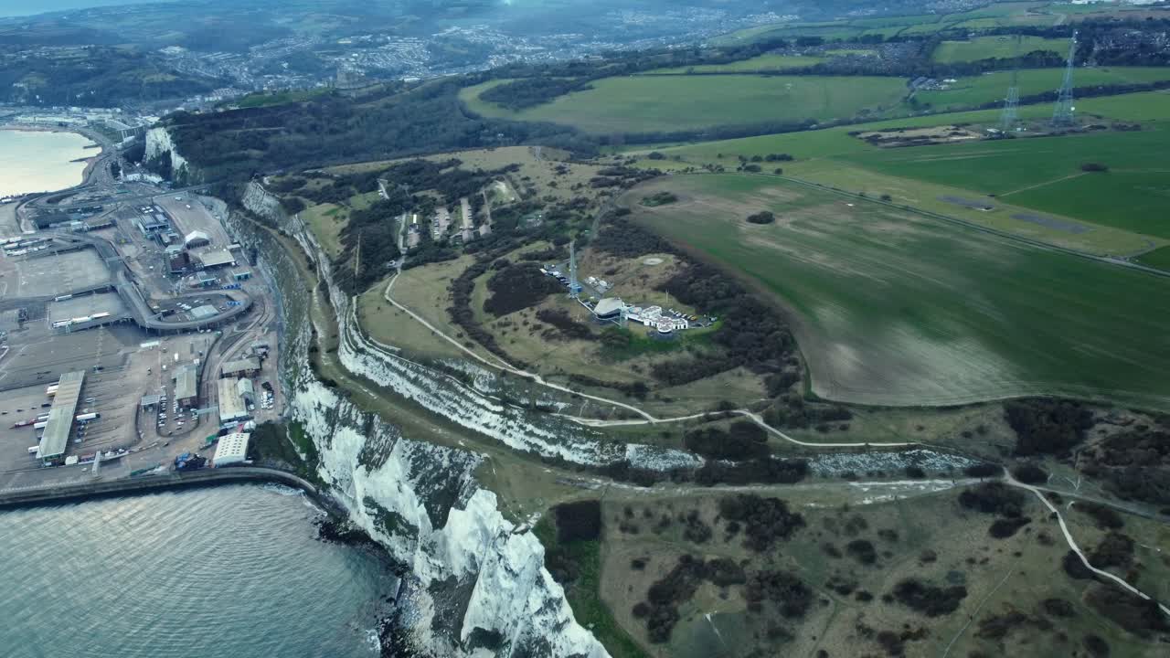 Aerial View of the White Cliffs of Dover