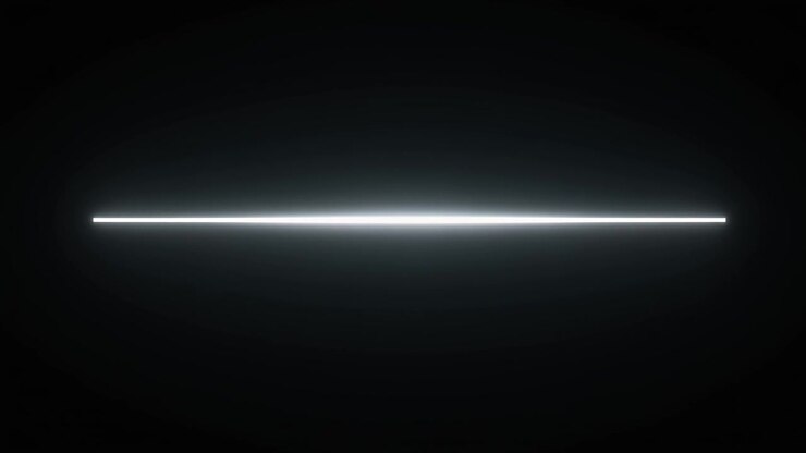 Glowing Horizontal White Line Pulsing on Black Background