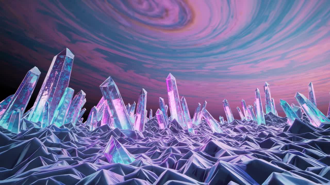 Glowing Crystal Landscape