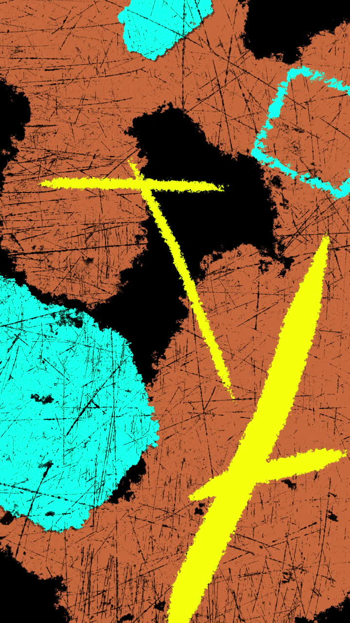 Animazione Grunge Astratta Dinamica con Texture Graffiata e Colori