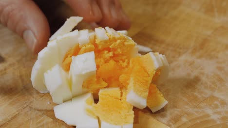 motion controlled shot of cutting an egg