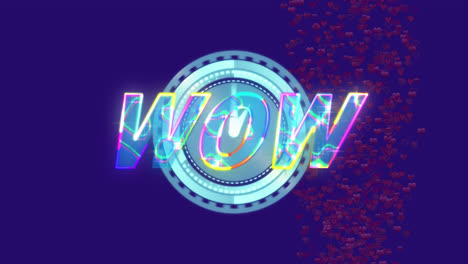animation of wow text over scope scanning background