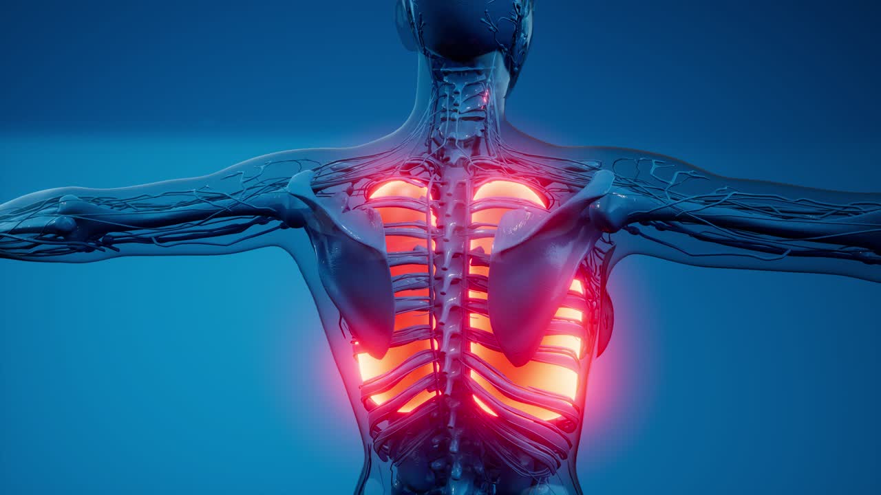 인간의 폐 방사선 검사