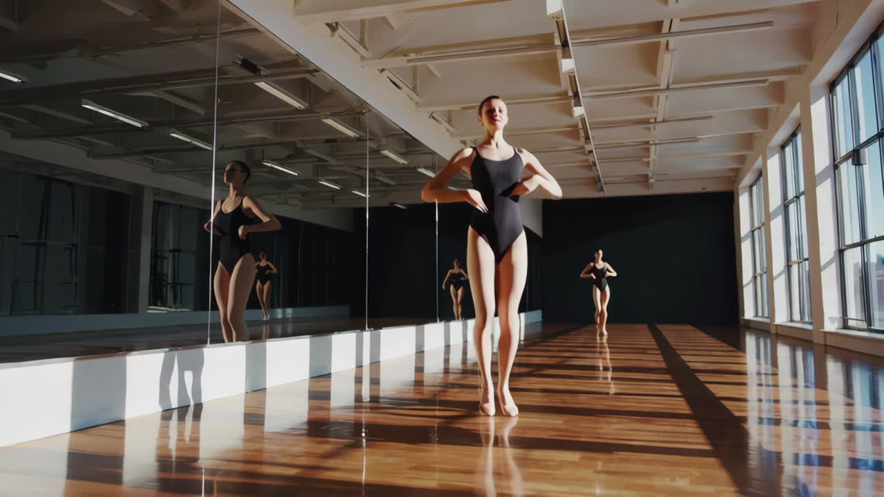 Ballerinas Practicing in a Studio