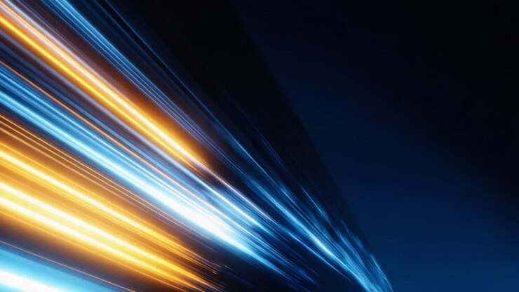 Una straordinaria rappresentazione visiva di luce e movimento: analisi degli intricati motivi e dei colori vivaci del flusso di energia in un ambiente dinamico al neon