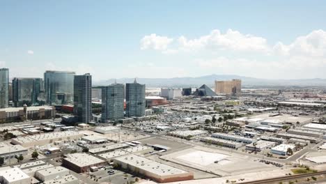 Aerial-forward-over-neighboring-area-of-Las-Vegas-strip,-Nevada