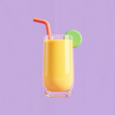 stylized yellow beverage with straw and garnish