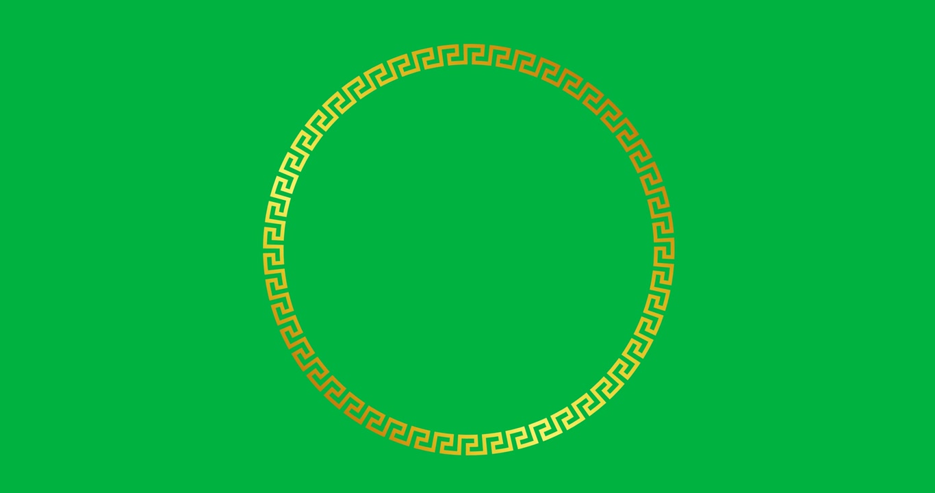 Animation of circle of shapes on transparent background
