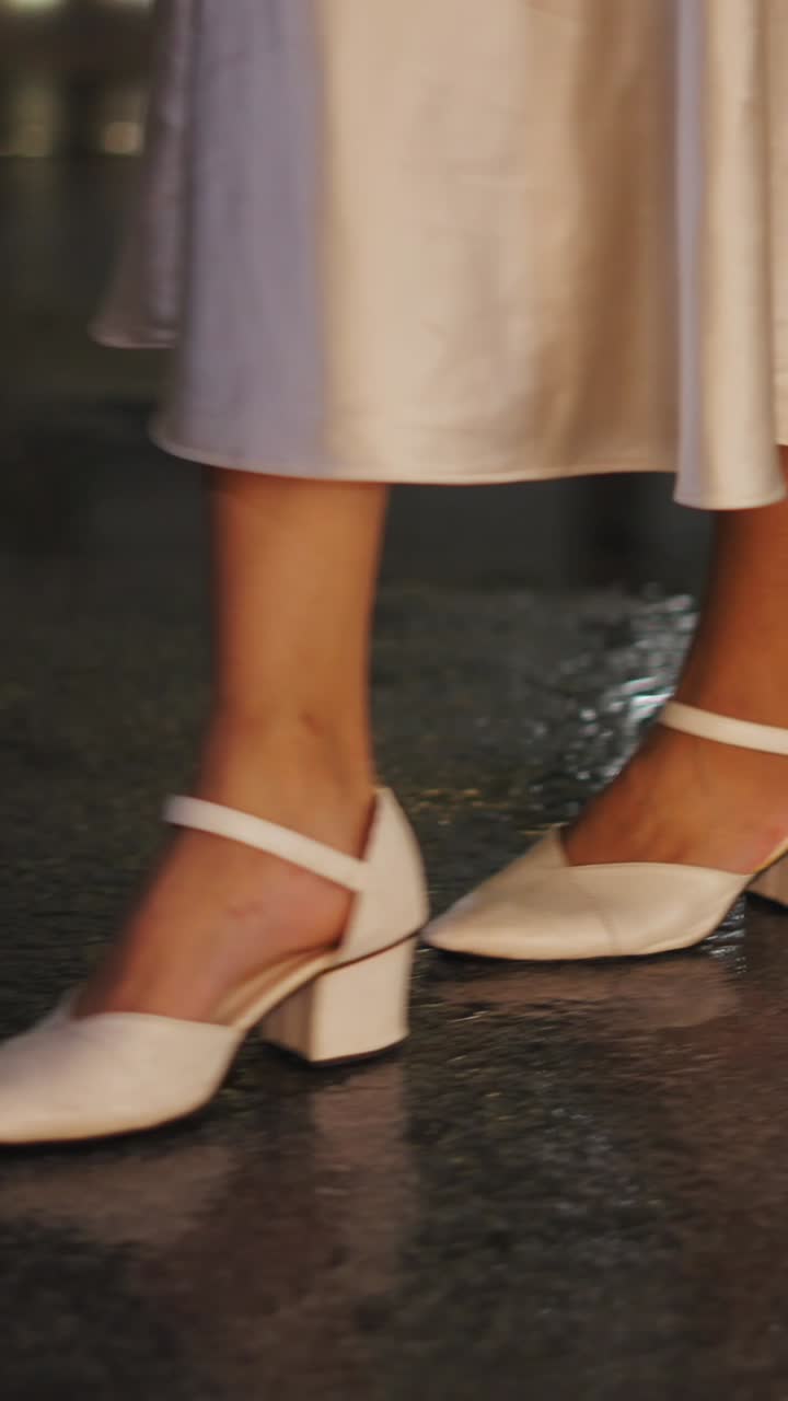 Close-up of Stylish White Shoes