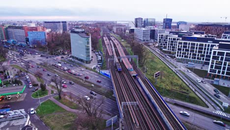 trains-wroclaw-drone-shots-europe-night