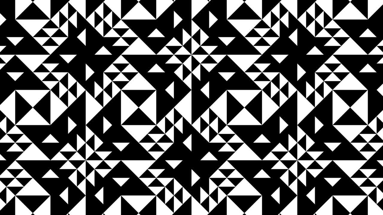 formas geométricas simples se mueven en un patrón dinámico. fondo con un gráfico de movimiento de bucle sin costuras en un diseño plano. mosaico de azulejos rectangulares monocromáticos