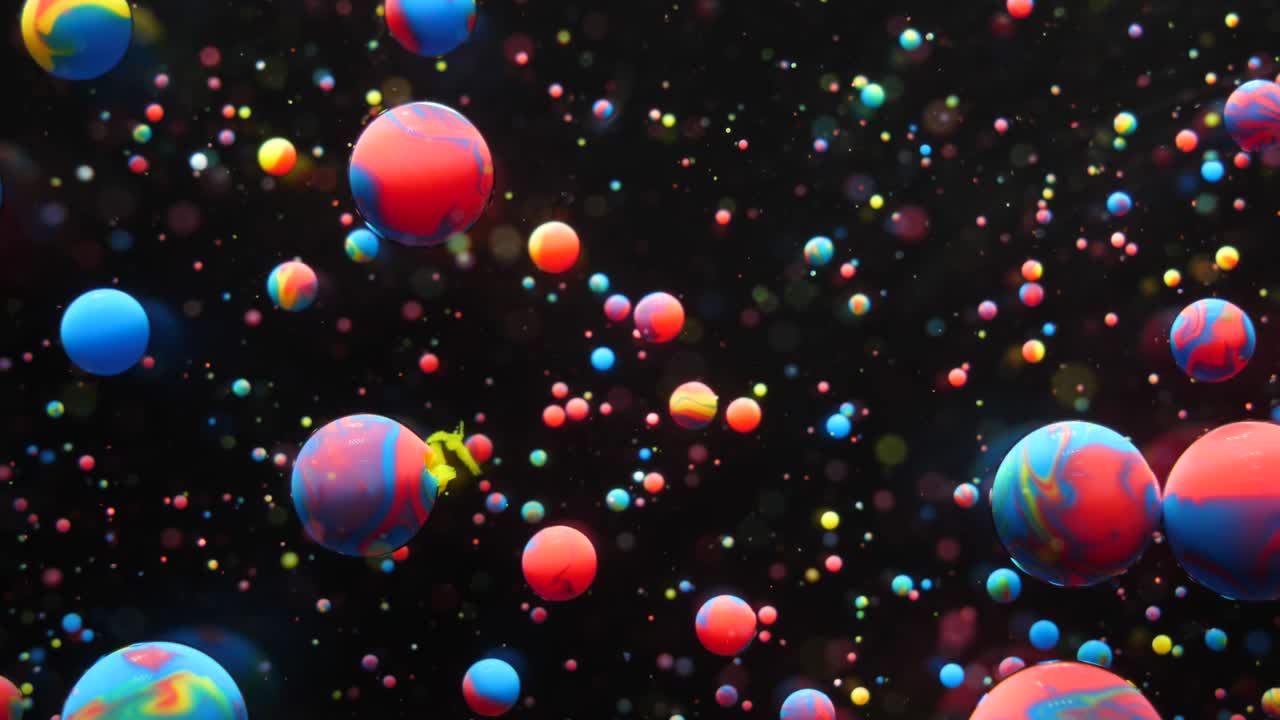 coloridas burbujas de aceite hermosa pintura acrílica color universo moviéndose multicolorido. fantástica superficie hipnótica. burbujas metamorfosis de gravedad de colores brillantes moviéndose superficie de aceite. reacción química.