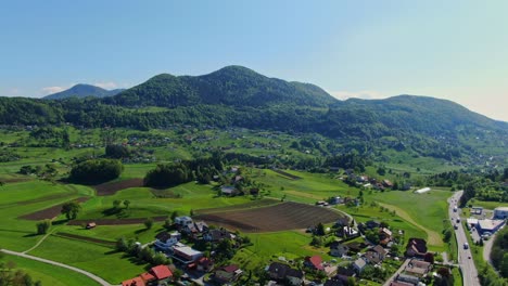Idyllic-view-of-lush-green-hills-of-Velenje,-Slovenia