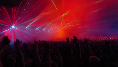 concert crowd with laser show