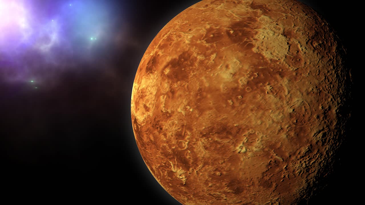 planet venus mit nebelwolken-hintergrund im weltraum