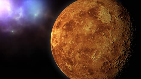 planeta venus con fondo de nubes nebulosas en el espacio