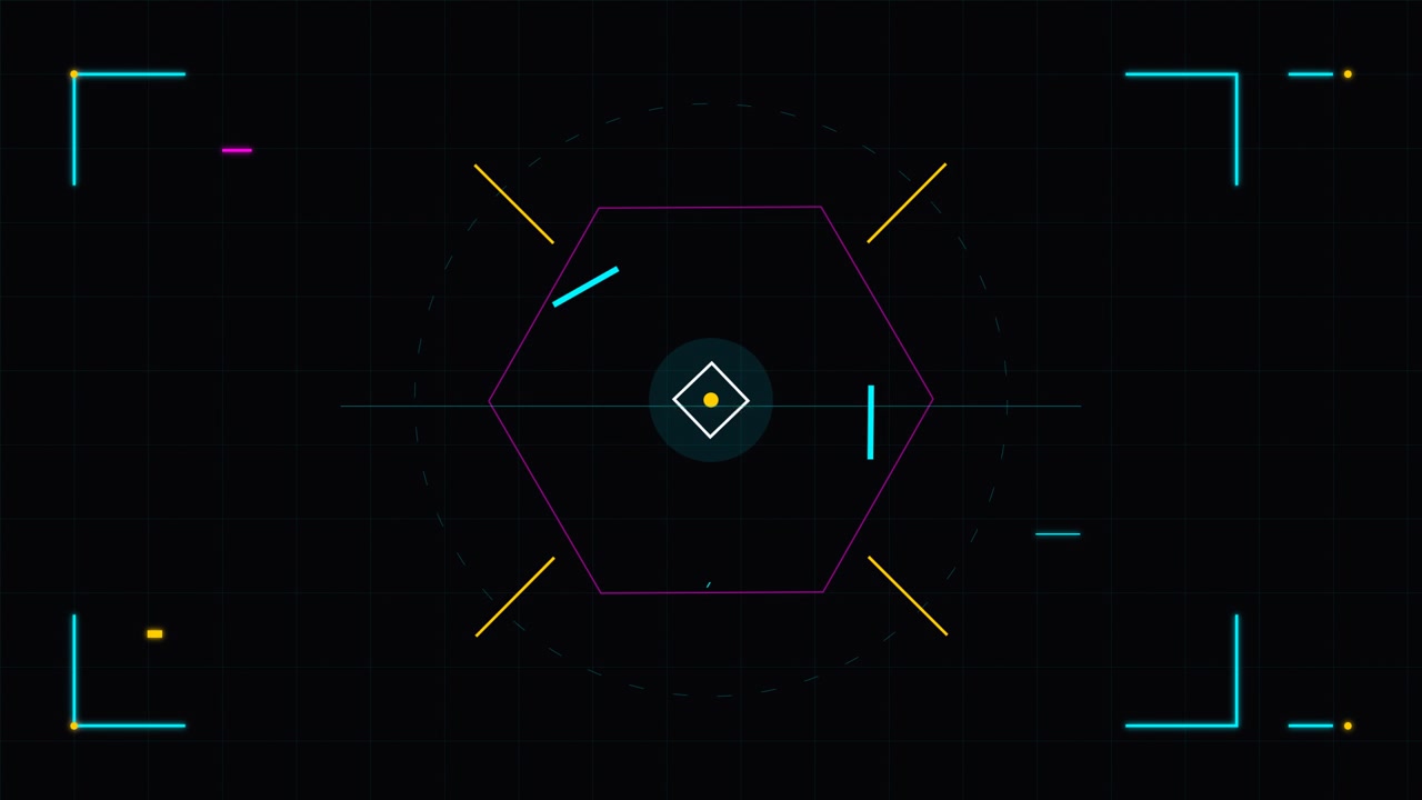 Abstract Digital Hexagon HUD Interface Animation