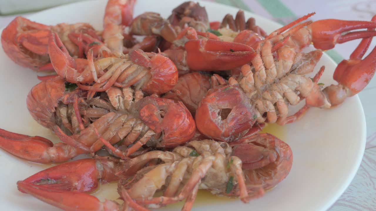 Plate of Boiled Crawfish
