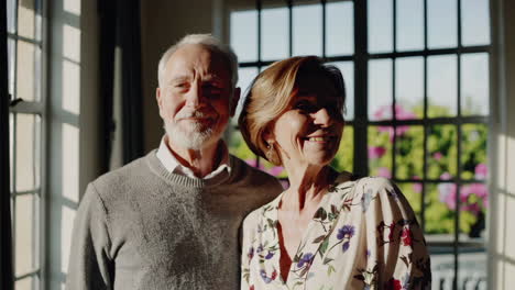 happy senior couple at home