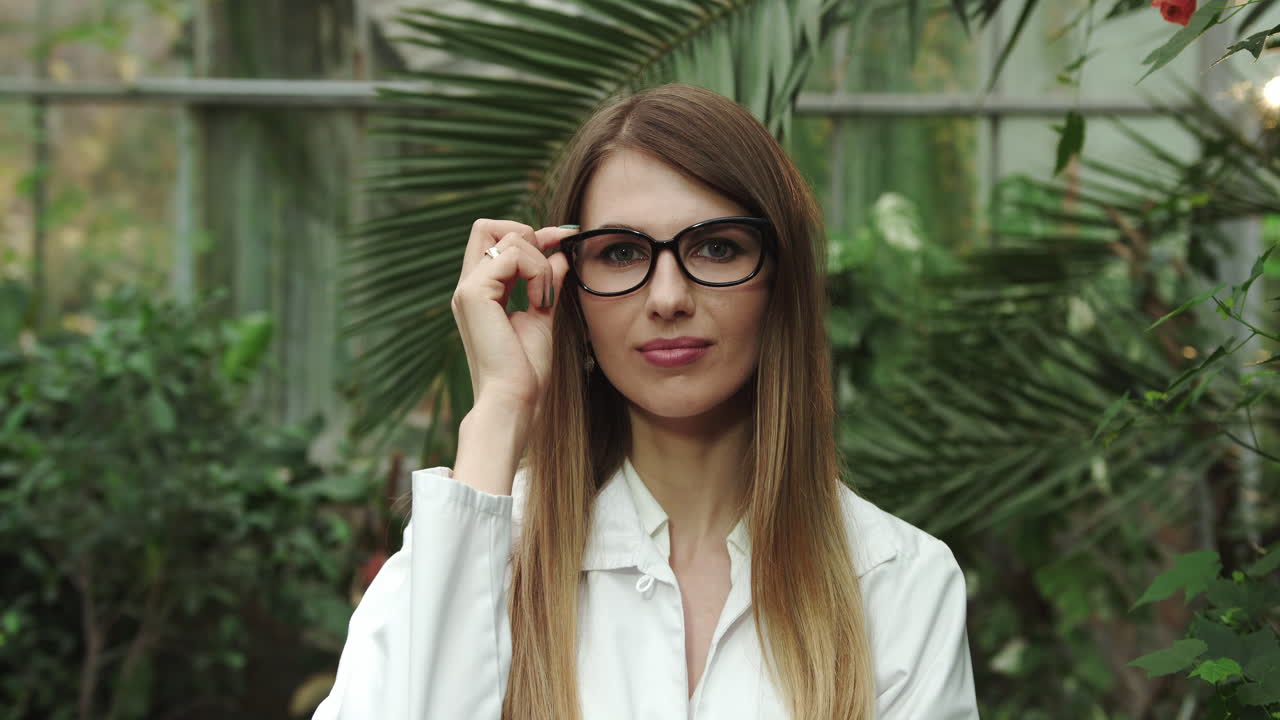 Woman Scientist in a Greenhouse