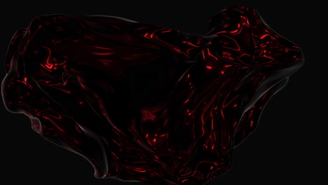 fiery red liquid spreads on inky surface